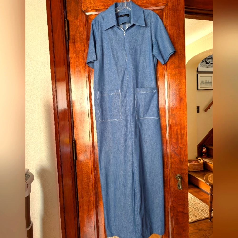 MEG Blue Denim Jumpsuit with Pockets